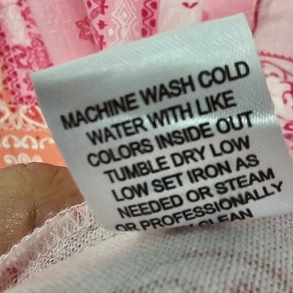 Hester & Orchard Pink Bandana Patchwork Peasant Blouse Boho Hippie XL - Picture 12 of 13